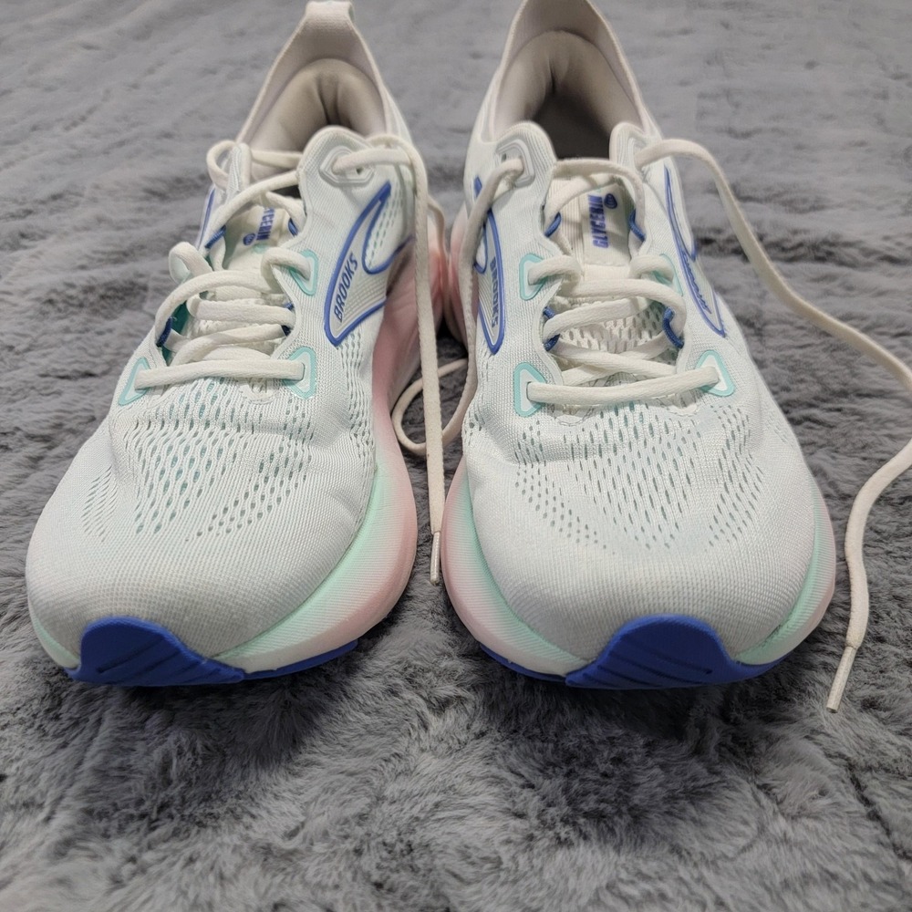 Brooks Glycerin 22 Shoes Womens 10.5B White Mint Road Running Cushion Sneakers - Picture 4 of 11